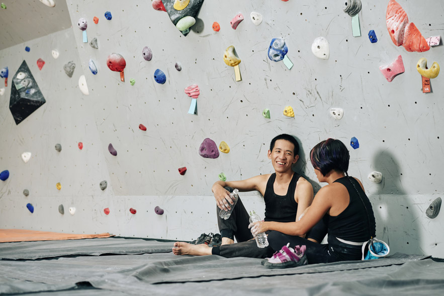 you shouldn't wear climbing shoes when doing anything at the gym other than climbing