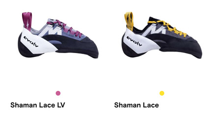 evolv sells genderless climbing shoes based on low volume or high volume instead of mens and womens climbing shoes 