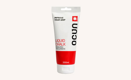 ocun liquid chalk is cheap, has good packaging and fits inside a bouldering bucket.