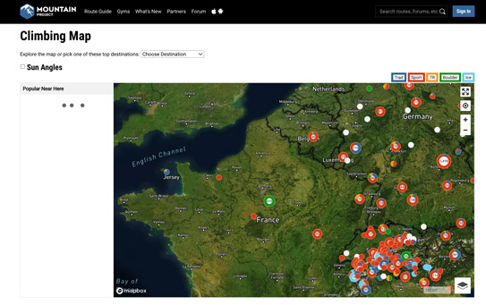 you can find bouldering crags using the mountainproject map