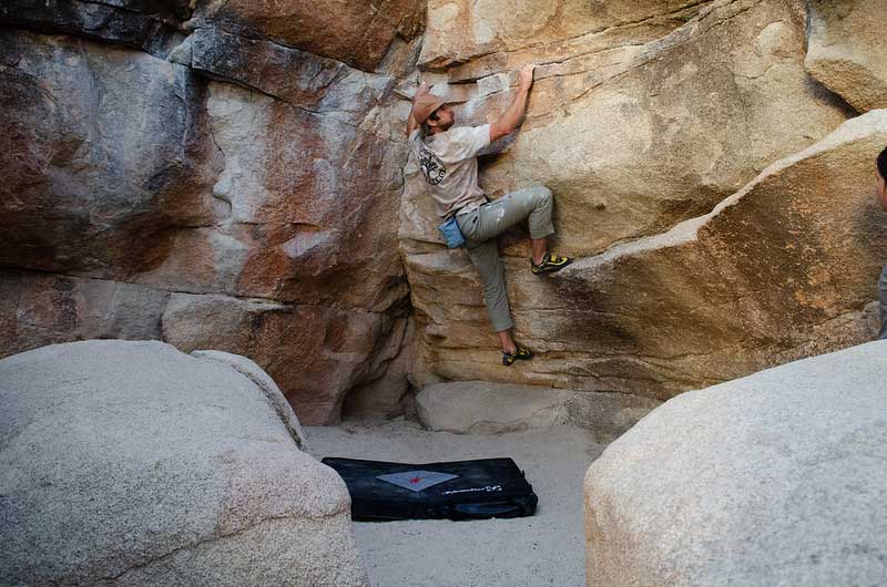 bouldering is more strength-oriented than rock climbing