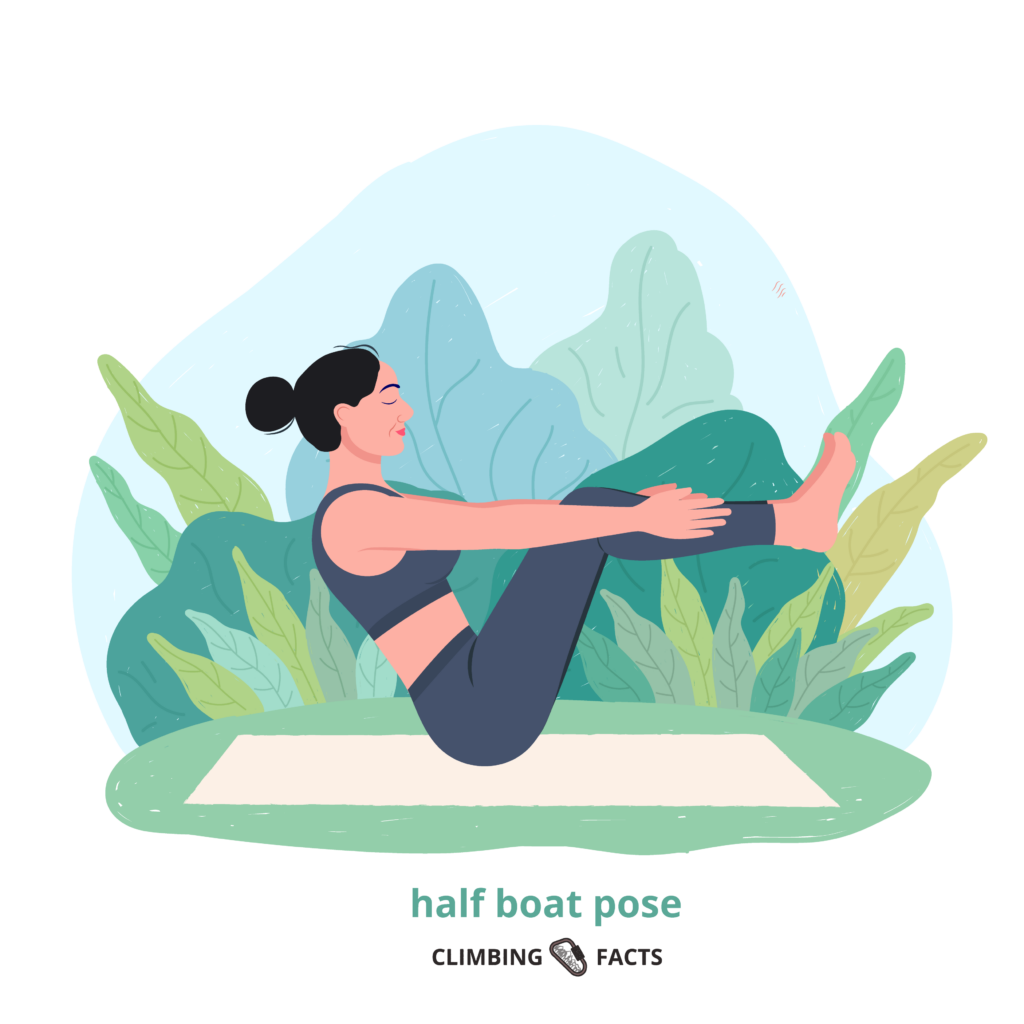half boat pose is a yoga pose for those who can't do a full boat pose