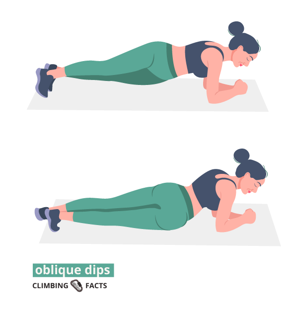 oblique dips is a good at home workout for climbers