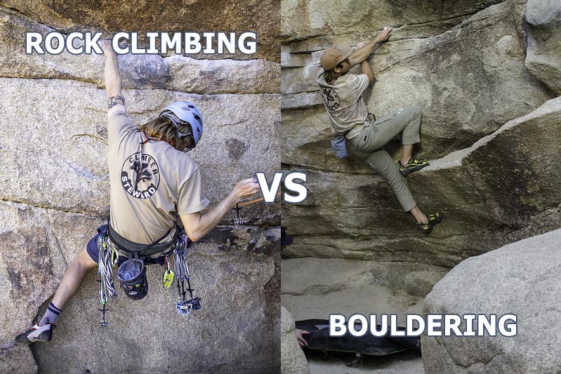 bouldering vs rock climbing